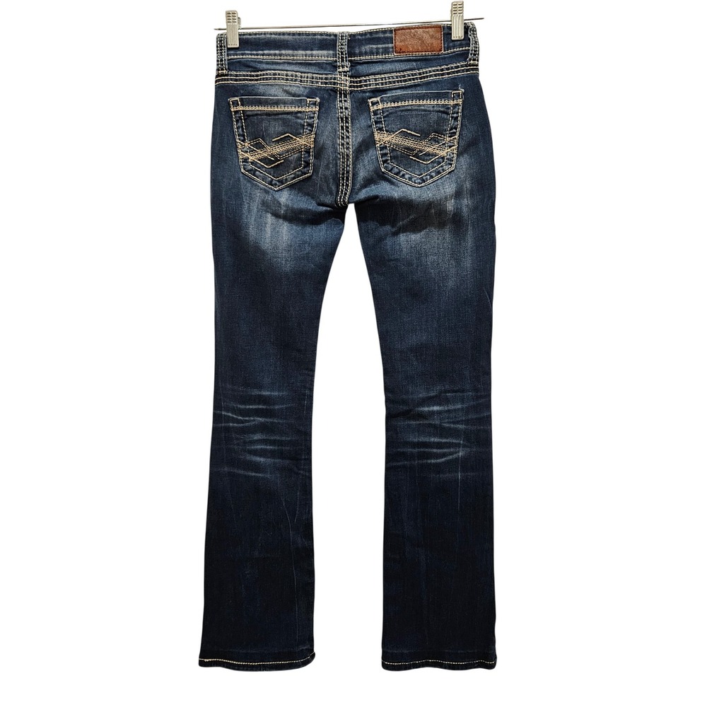BKE Jeans Women 24 Blue Stella Bootcut Low Rise Contrast Stitch Denim Western